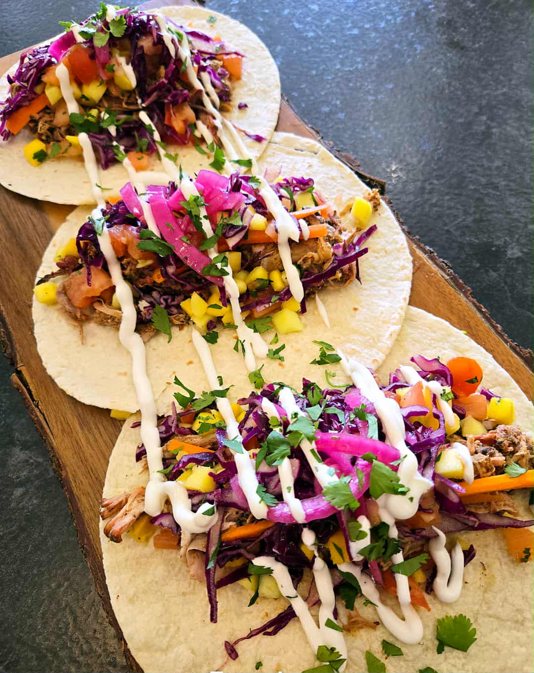 Tacos de crevettes ou de porc effiloché (Familial seulement)