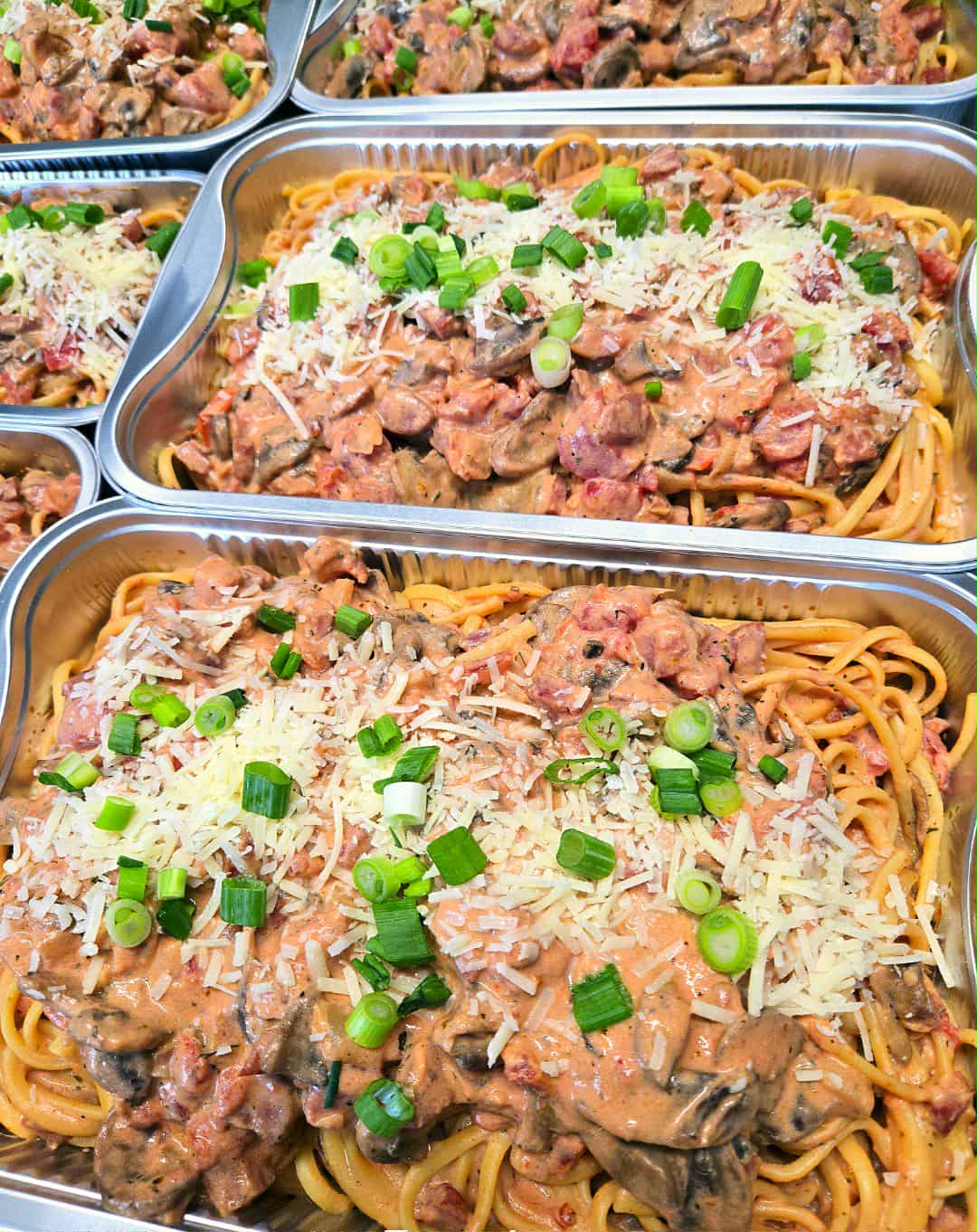 Pâtes sauce rosée chorizo et pancetta (Individuel)