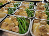 Boulettes suédoises sur purée de pommes de terre et légumes de saison (Familial)